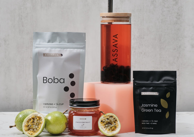 Passion Fruit Green Tea Boba Kit