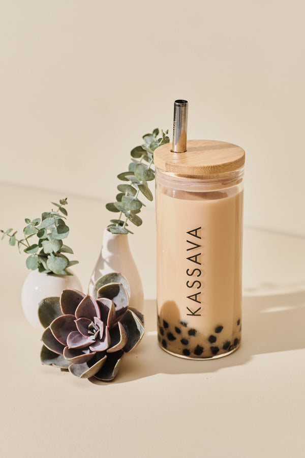 Kassava Glass Tumbler & Straw Set (20oz)